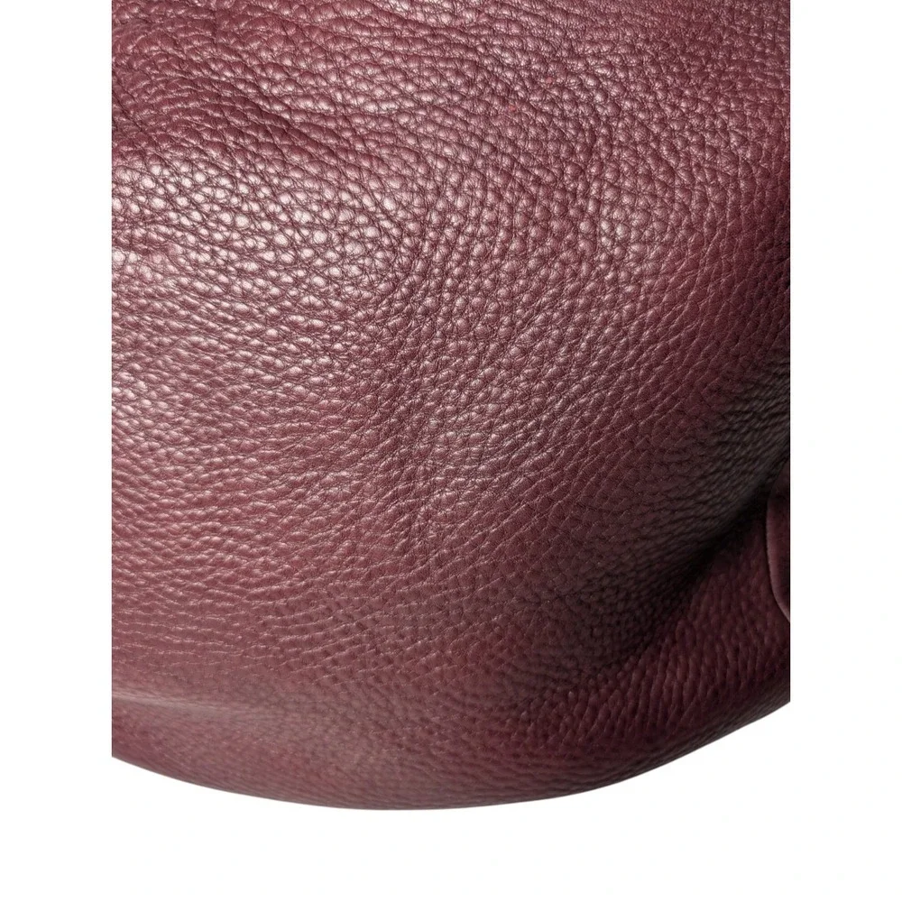 Talbots Oxblood Pebbled Leather Hobo Shoulder Bag Gold Hardware Classic Preppy